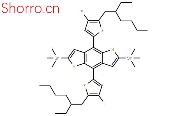 (4,8-双(5-(2-乙基己基)-4-氟噻吩基)并[1,2-B;4,5-B']二噻吩基)双(三甲基锡基)结构式图片|1514905-25-9结构式图片